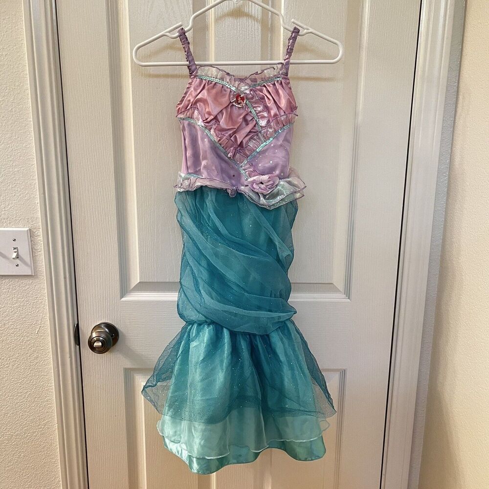 Disney Store Ariel The Little Mermaid Dress Costume Halloween Girls Size 5-6